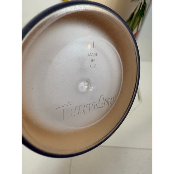 Vintage Thermo-Serv Set of 3 Insulated Plastic Double Walled Floral Tumblers - Picture 7 of 10